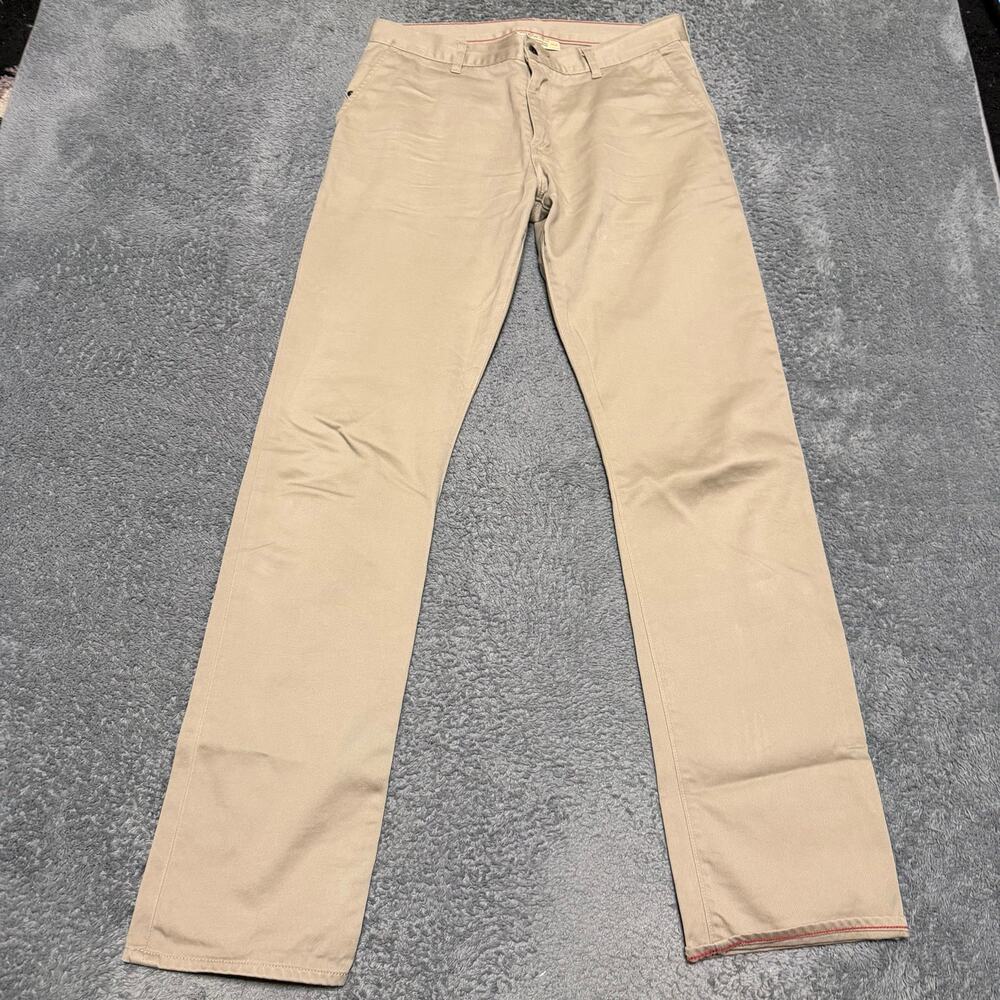 Raleigh Denim Jeans Mens 33 (34x34) Tan Khaki Jones Slim Straight Made In USA